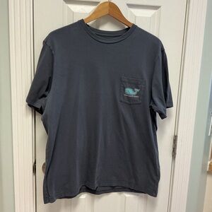 Vineyard Vines SZ M Dark Grey Short Sleeve Pocket Tee Preppy